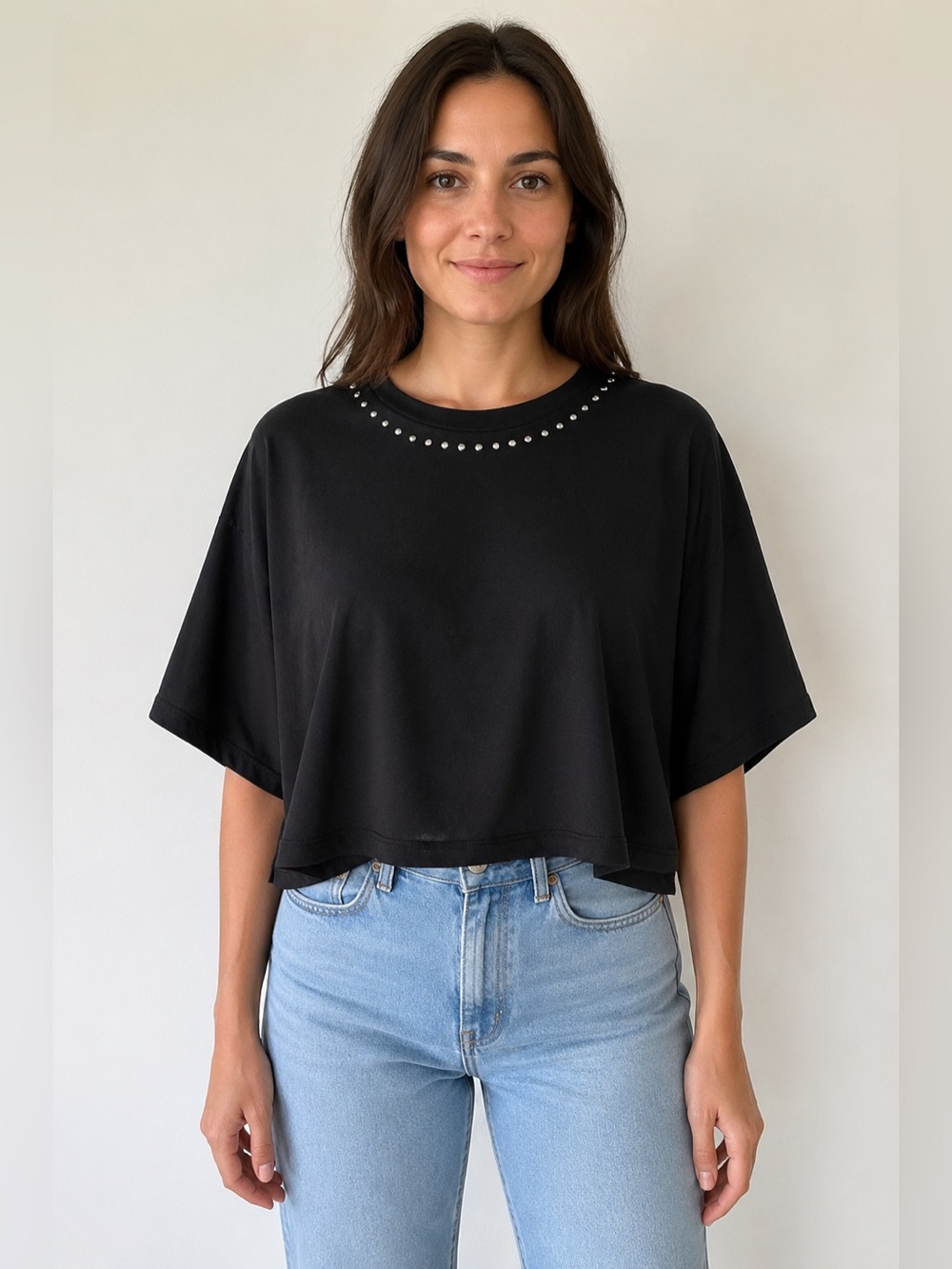 Steve Madden Black Cropped Top
